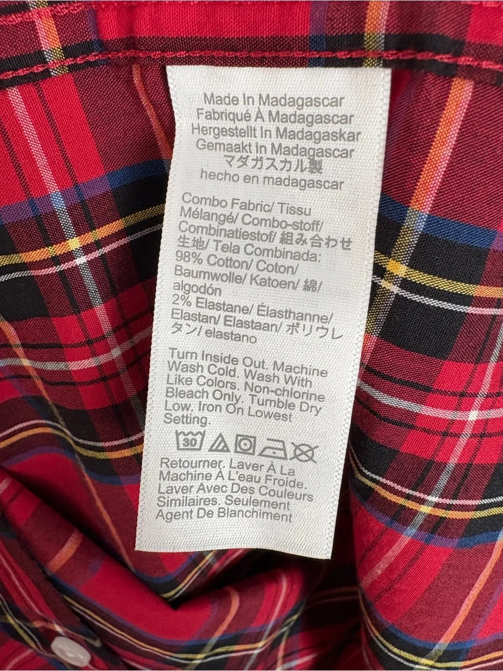 NWT J. Crew Red Tartan Plaid Button-Down Shirt, L